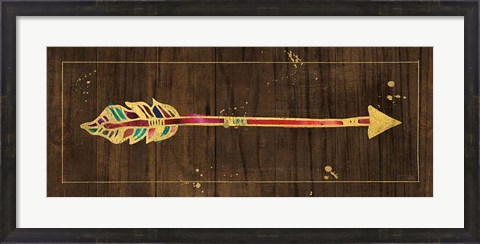 Framed Beautiful Arrows III on Wood No Words Print