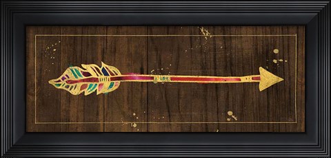 Framed Beautiful Arrows III on Wood No Words Print