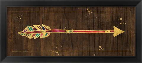 Framed Beautiful Arrows III on Wood No Words Print