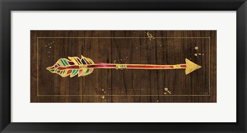 Framed Beautiful Arrows III on Wood No Words Print