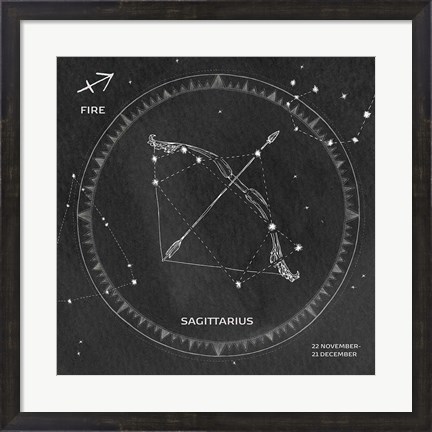 Framed Night Sky Sagittarius v2 Print
