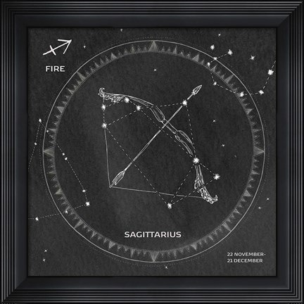 Framed Night Sky Sagittarius v2 Print