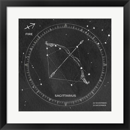 Framed Night Sky Sagittarius v2 Print