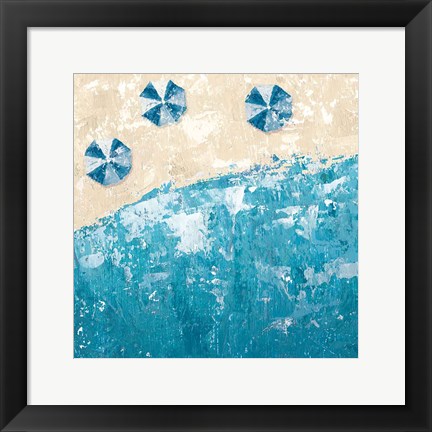 Framed Beach Days Blue Print