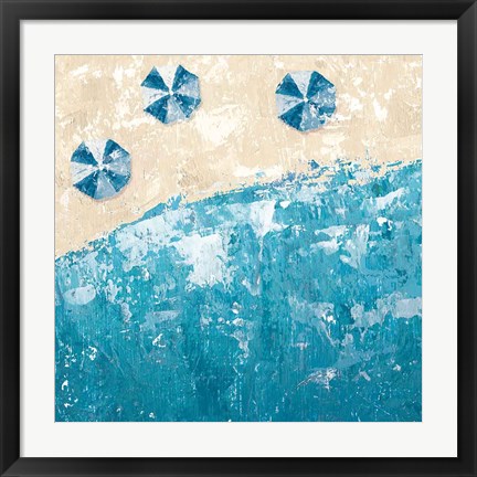 Framed Beach Days Blue Print