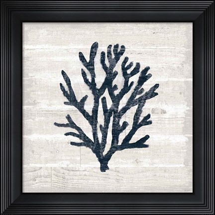 Framed Driftwood Coast VII Blue Print
