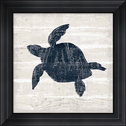 Framed Driftwood Coast III Blue Print