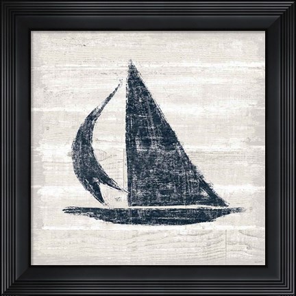 Framed Driftwood Coast II Blue Print