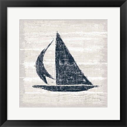 Framed Driftwood Coast II Blue Print