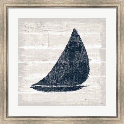 Framed Driftwood Coast I Blue Print