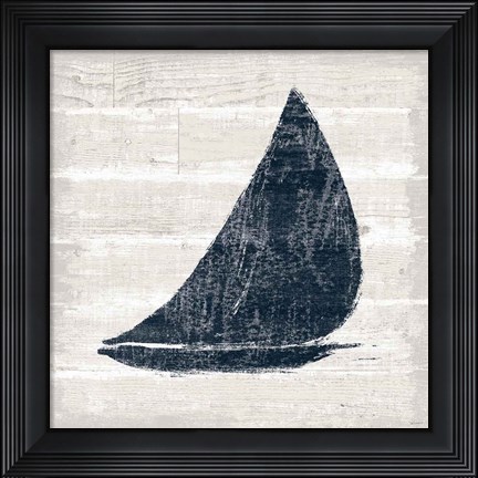 Framed Driftwood Coast I Blue Print