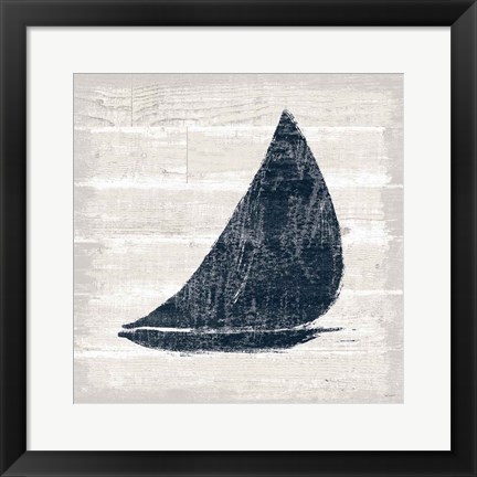 Framed Driftwood Coast I Blue Print