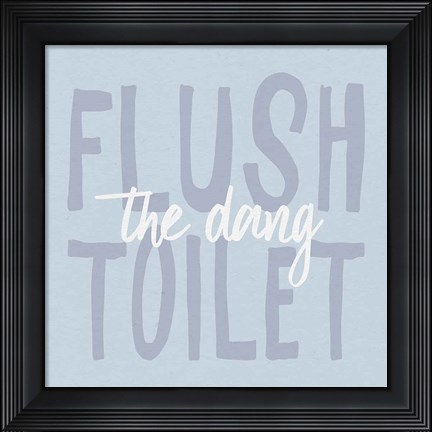 Framed Bathroom Advice III Print