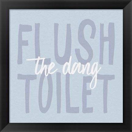Framed Bathroom Advice III Print