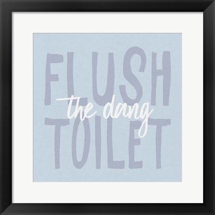 Framed Bathroom Advice III Print