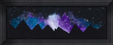 Framed Stars Over the Mountains )(purple) Print