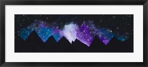 Framed Stars Over the Mountains )(purple) Print