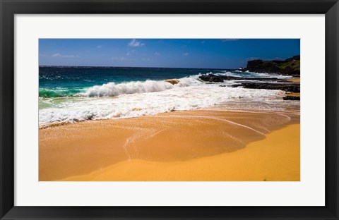 Framed Oahu Shore Waves Print