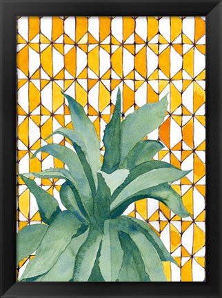 Framed Yellow Tile Agave Print