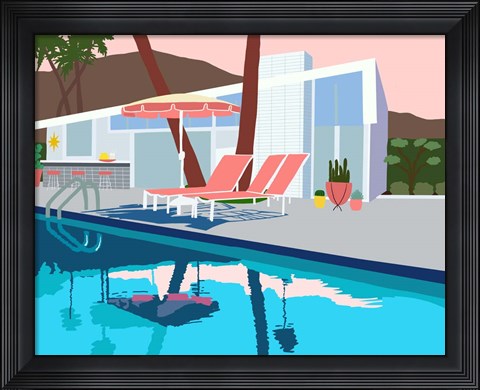 Framed Pool Lounge I Print