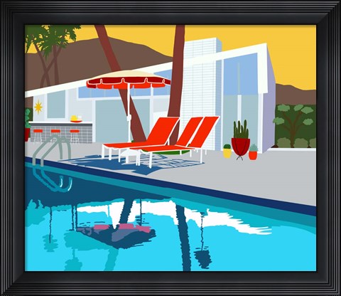 Framed Pool Lounge II Print