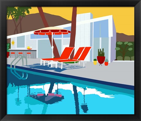 Framed Pool Lounge II Print