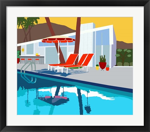 Framed Pool Lounge II Print