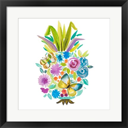 Framed Vibrant Pineapple Print