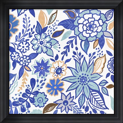 Framed Botanical Azul I Print