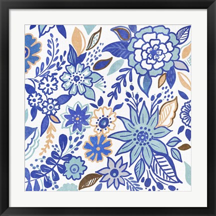 Framed Botanical Azul I Print