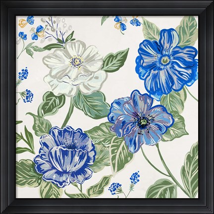 Framed Italian Floral Theme I Print