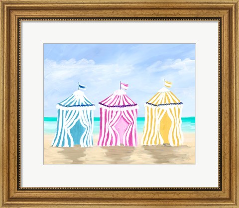 Framed Beach Cabanas Print