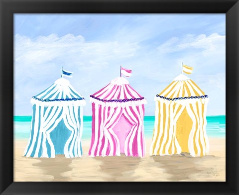 Framed Beach Cabanas Print