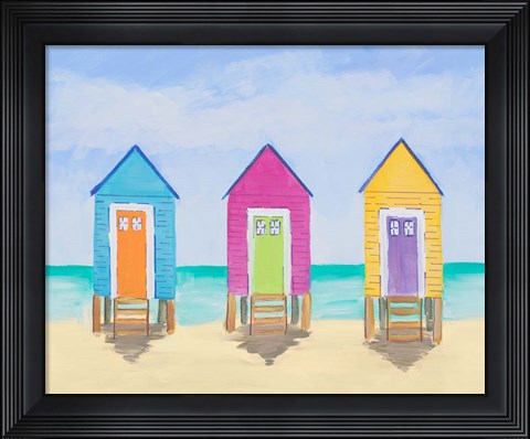 Framed Beach Shacks Print