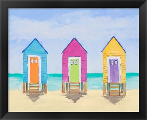 Framed Beach Shacks Print