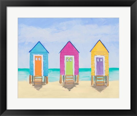 Framed Beach Shacks Print