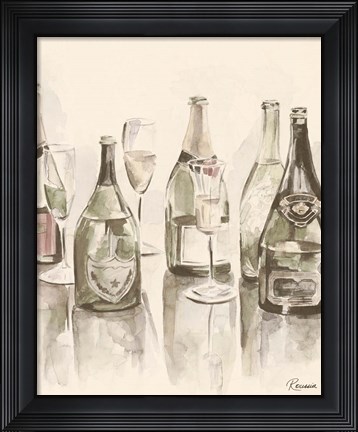 Framed Sepia Champagne Reflections I Print