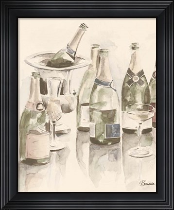 Framed Sepia Champagne Reflections II Print