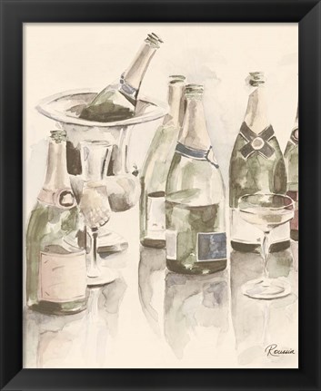 Framed Sepia Champagne Reflections II Print