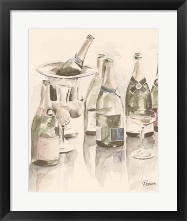 Framed Sepia Champagne Reflections II Print