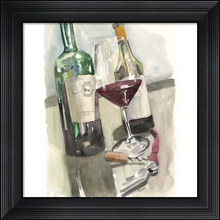 Framed Glass of Red Print