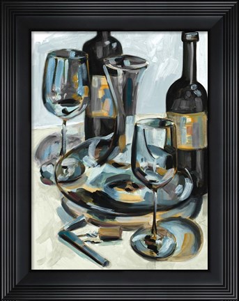 Framed Wine with Dinner I Print