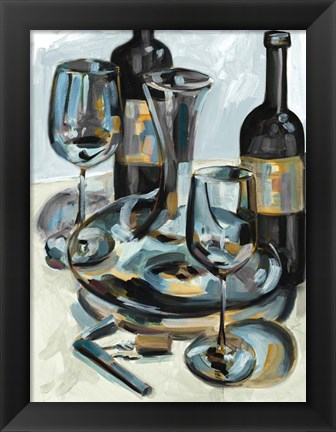 Framed Wine with Dinner I Print