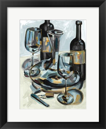 Framed Wine with Dinner I Print