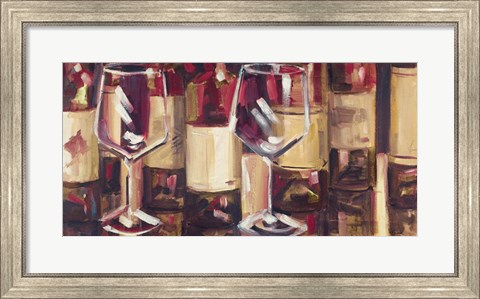Framed Red Wine with Dinner Print