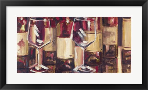 Framed Red Wine with Dinner Print