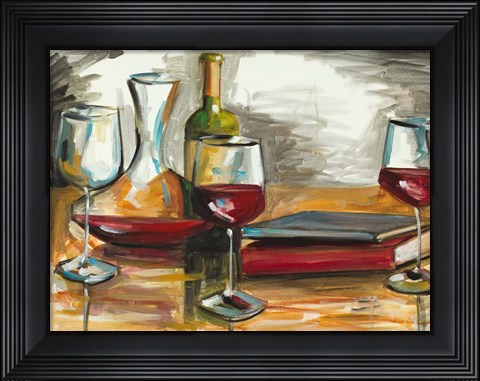 Framed Wine and Books Print
