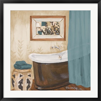 Framed Blue Zen Bath II Print