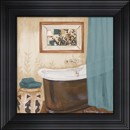 Framed Blue Zen Bath II Print