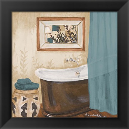 Framed Blue Zen Bath II Print